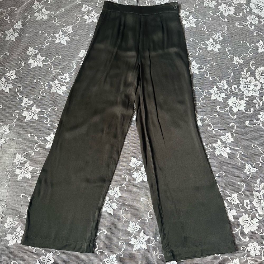 Sita Murt  High Waisted Wide Leg Satin Flowy Pants